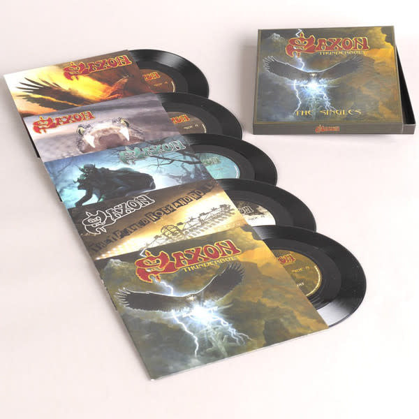 Saxons — Thunderbolt - The Singles (5x7inchs box set)