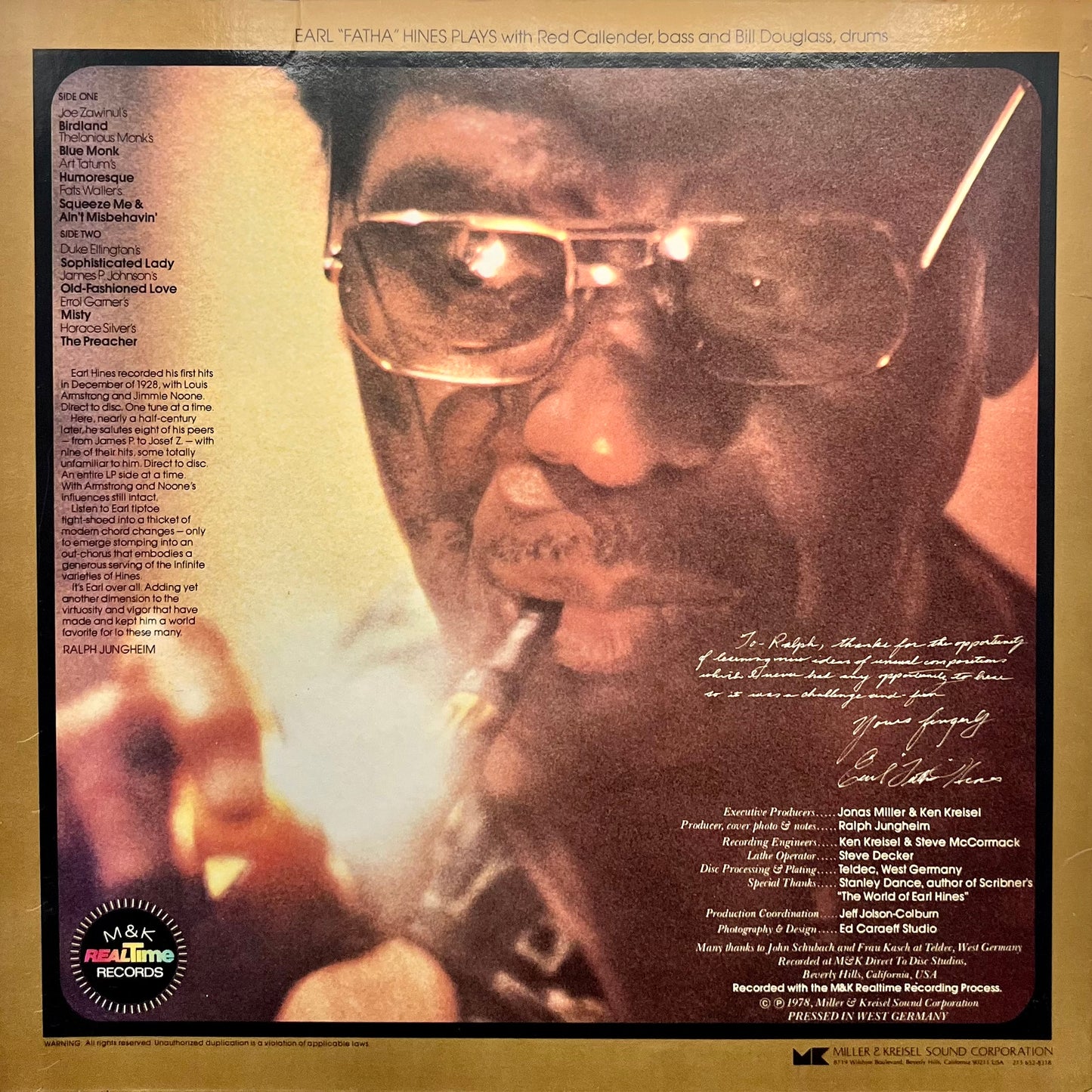 Earl "Fatha" Hines — "Fatha": Plays Hits He Missed (Used)